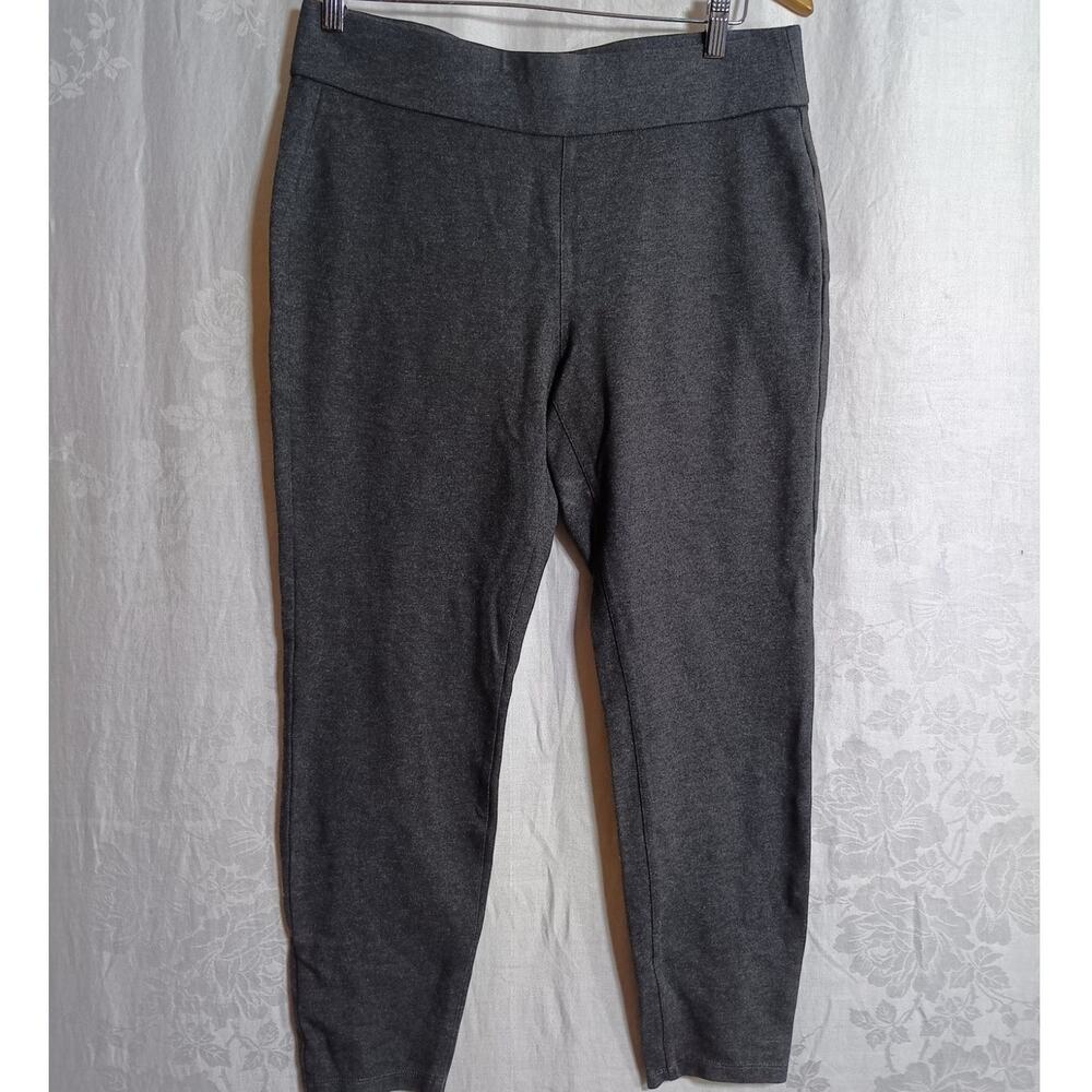 Eileen Fisher Pull On Pants Medium Gray Leggings Stretch Italian Fabric